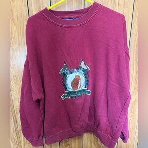 Vintage Maroon Golf grandpa core preppy embroidered Crewneck Sweater